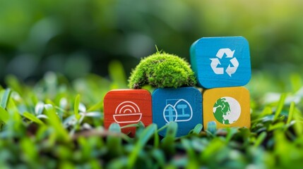 Poster - SDGs. Sustainable development goals. Environmental technology concept.