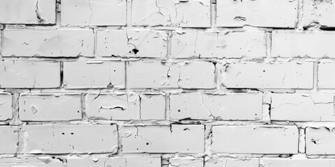 Poster - Black and white photo of a brick wall, versatile for various design projects