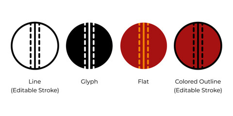 Poster - cricket ball vector icon set for website design, app, ui, isolated on white background. vector illus