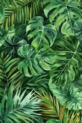 Poster - A close up of green leaves, perfect for nature backgrounds