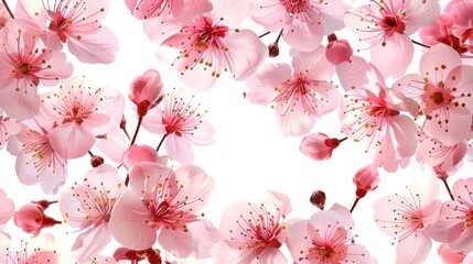 Poster - Close up of a bunch of pink flowers, suitable for various design projects