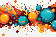 Abstract, Colorful, Background, Art, Illustration, Paint, Splash, Color, Ink, Texture, Design, Brush, Spot, Grunge, Yellow, Messy, Stain, Vector, Splatter, Element, Bright, Celebrate, Drop