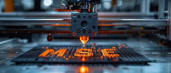 Leinwandbilder - In the process of fabricating 3D printers, the mechanism of the device is designed by an element design.