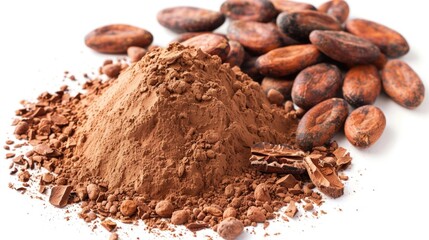 Poster - Fresh cocoa beans ready for processing. Ideal for food and agriculture concepts