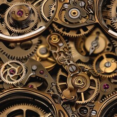 Poster - Detailed close-up of mechanical gears, ideal for industrial concepts
