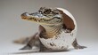 Cayman Crocodile Hatchlings Inaugural Studio Portrait A Newborns Emergence in exquisite detail Generative ai
