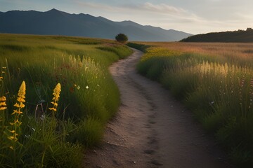 beautiful hd stock picture nature and lawn path and rural