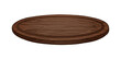 Vector illustration of round wooden kitchen dark cutting board