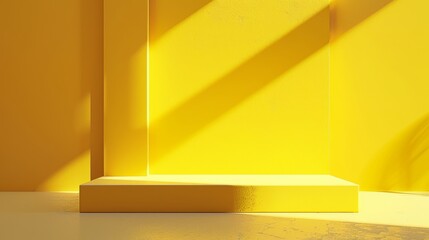 Aufkleber - A yellow room with a wall and a floor