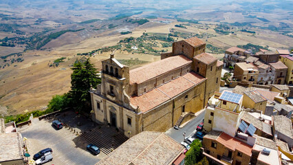 Wall Mural - aerial pictures made with a dji mini 4 pro drone over Calascibetta, Sicily, Italy.