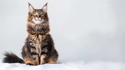 Maine Coon on white background