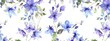 a smooth design of many blue delphiniums with stem on a white background 