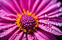 Vibrant Colors Of Nature Close Up Of A Wet Purple Daisy Generated
