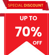 © noormahbub - Special discount up to 70 % off on the red banner.