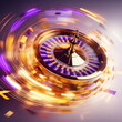 Spinning roulette wheel with motion blurs and streaks graphic illustration