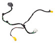 A cable of matted wires of different colors with connectors in the electrical wiring of the car. Internet line in the work of the provider.