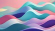Stunning abstract colorful minimalistic geometric backdrop for design with pastel smooth waves. Adjust the hues.