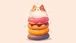 A charming cat perches atop a stack of delectable donuts in this whimsical animal cartoon design ready to bring joy to t shirts greeting cards invitations or as a lovable mascot