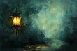 glowing beacon or lantern lighting a dark path stoicism as lifes guiding light concept digital painting