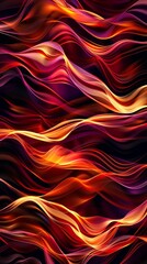 Wall Mural - Luxurious abstract scene with red and golden liquid merging in a mesmerizing wavy pattern. Abstract multi color waves merging in a seamless modern design. Generative ai