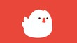 An eye catching chicken leg line icon designed for use on websites mobile apps and infographics This sleek 2d icon is depicted in white and stands out against a vibrant red background