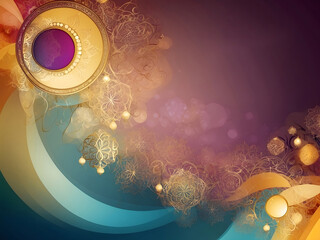 Poster - Abstract colorful background, greeting cards for Ramadan, Eid, or other events design.