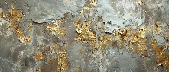 silver and gold paint to suggest peeling paint. with copy space for text.