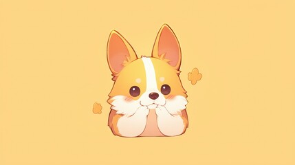 Sticker - Logo design featuring a creative and adorable cartoon corgi dog