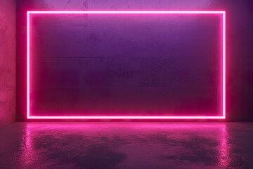 Poster - neon neon frame wall in the style of minimalist, background