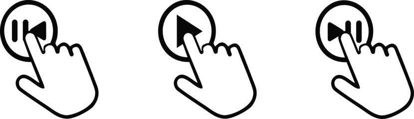 hand pressing play button