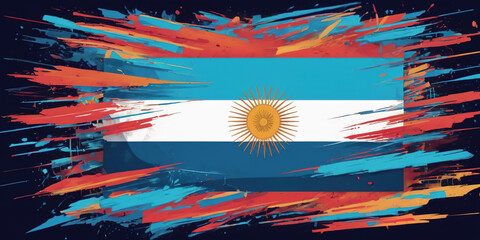 Wall Mural - The flag of the national flag of Argentina. illustrating the celebration of Argentina's Independence Day