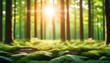 Forest blur baground. image of summer forest and sun