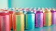 photo commercial for soda cans, pastel colorful ad