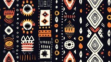 African Tribal Style Abstract Background, Generative Ai