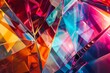 : Glowing geometric forms collide in a dynamic composition