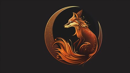 Wall Mural - Leaping fox logo