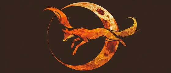 Wall Mural - Leaping fox logo