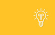 Glowing light bulb vector isolated on bright yellow background