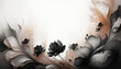 Ilustracja motyw kwiatowy. Czarne kwiaty na białym tle. Tapeta kwiaty, puste miejsce na tekst. Tło kwiatowe, abstrakcyjny wzór