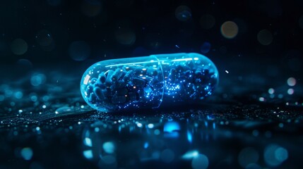 Wall Mural - Pill, health care and science concept. Background with selective focus and copy space