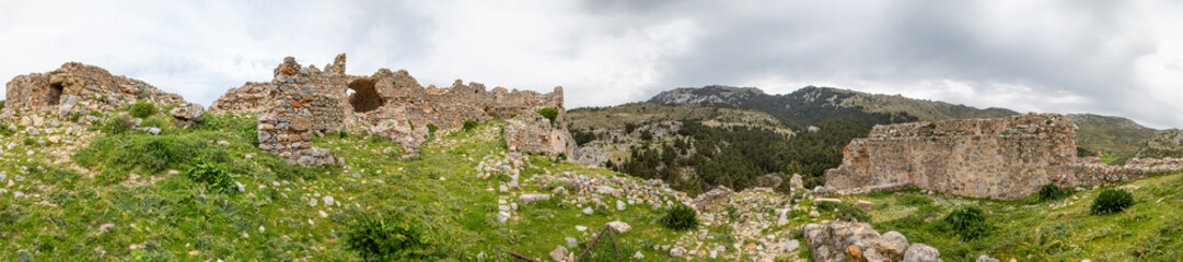 Poster - castle ruins of the medieval settlement of Palio Pyli Kos Island South Aegean Region (Südliche Ägäis) Greece