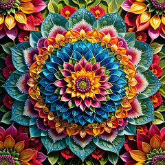 Wall Mural - Mandala from flowers