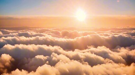 Wall Mural - aerial view of sunrise over the clouds