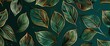 Luxury golden art deco wallpaper. Nature background. Floral pattern with golden split-leaf Philodendron plant with monstera plant line art. AI generated illustration
