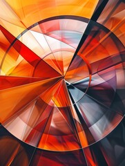 Poster - Sharp Geometric Contrast: Intersecting Angles and Curves in Abstract Composition.