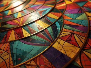 Poster - Intricate Geometric Patterns Evolving Through Repetition and Symmetry
