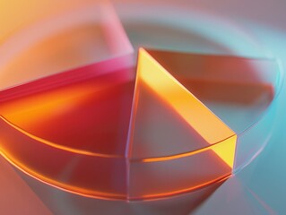 Poster - Ethereal Glow Radiating Within Pie Charts - Abstract Data Visualization Art.