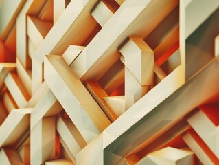 Poster - Precisely Arranged Geometric Angular Slices in Abstract Composition Art