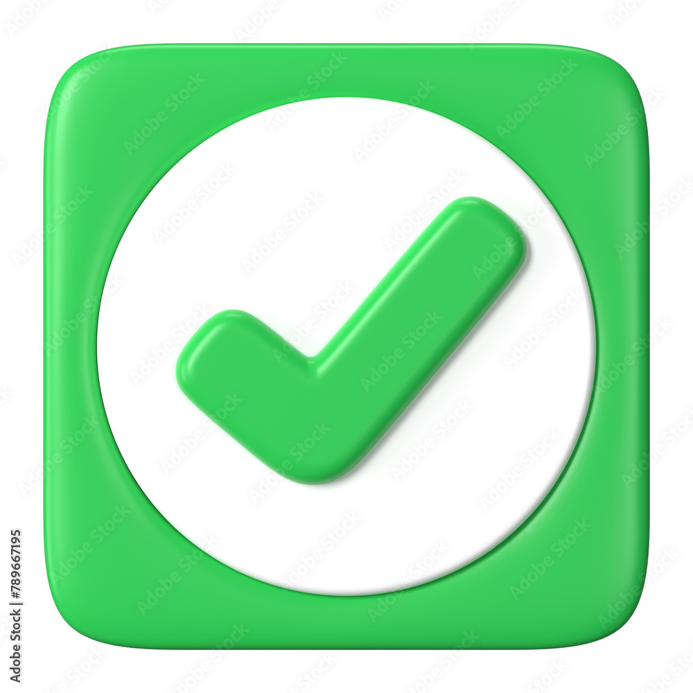 Check mark png icon, 3D business approve symbol on transparent ...