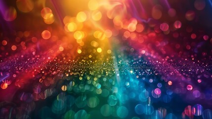 Sticker - A colorful abstract background with many different colored lights, AI